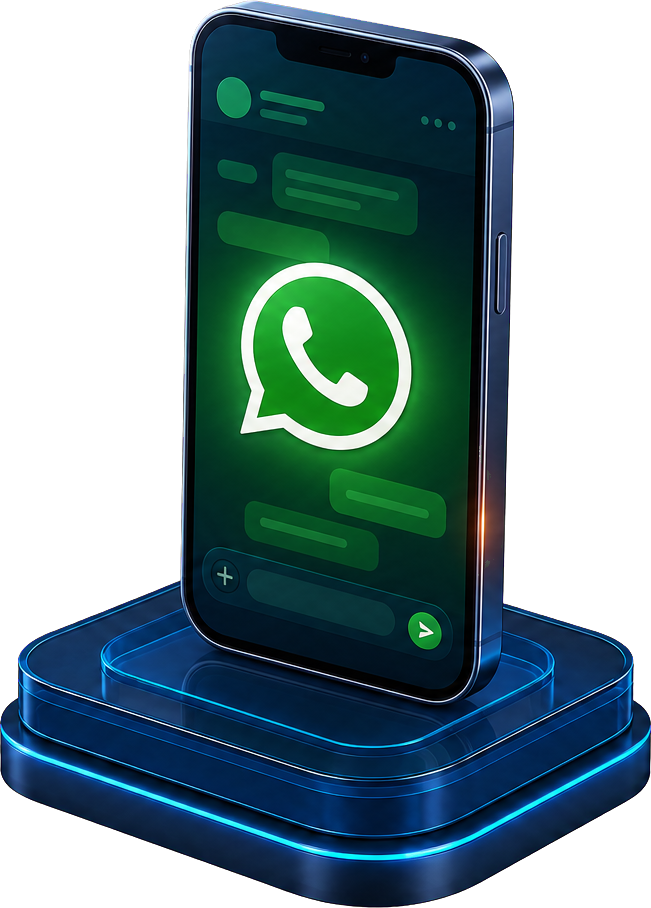 Celular tridimensional com atendimento pelo WhatsApp